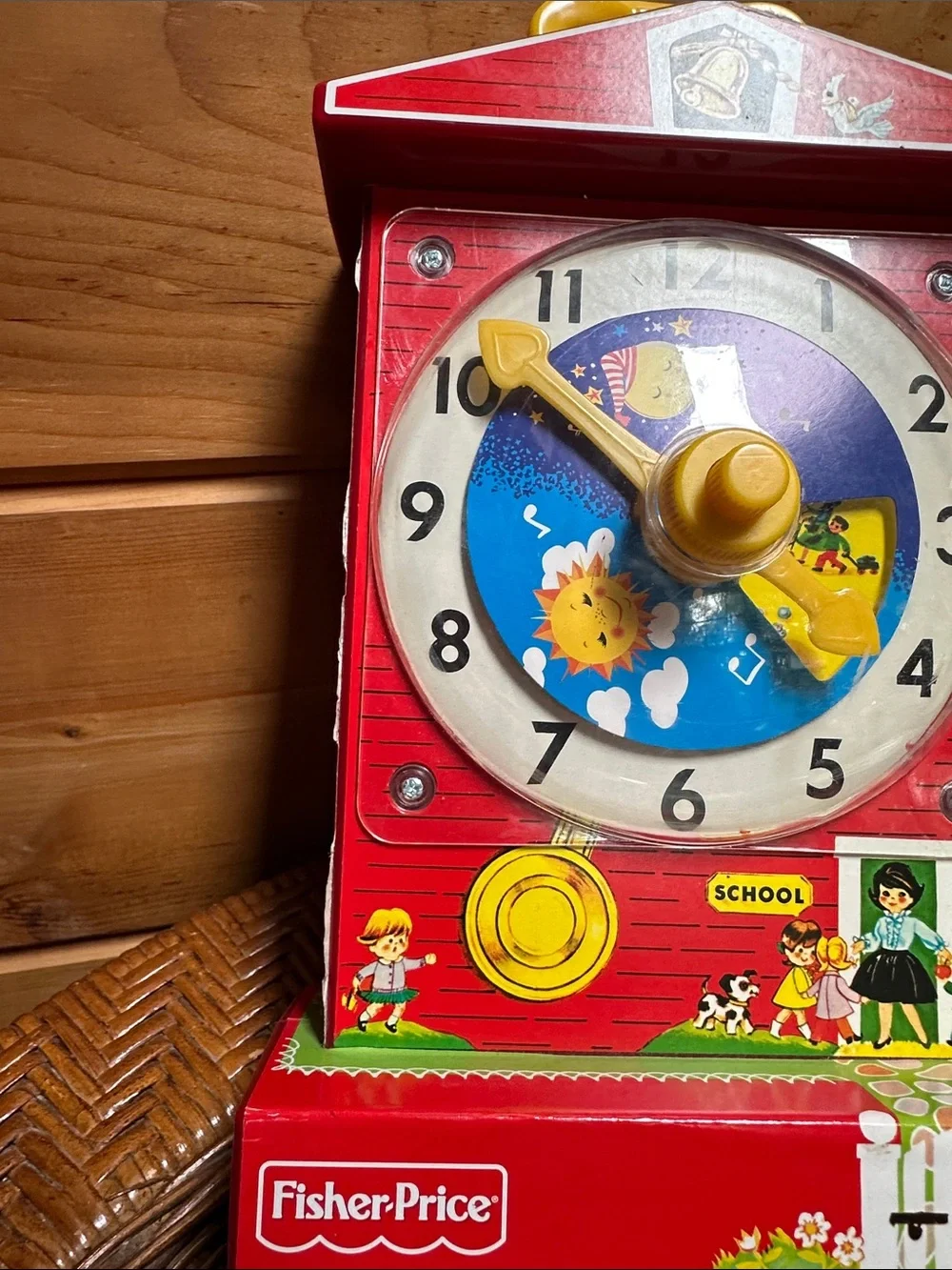 Modern Fisher-Price wind up clock